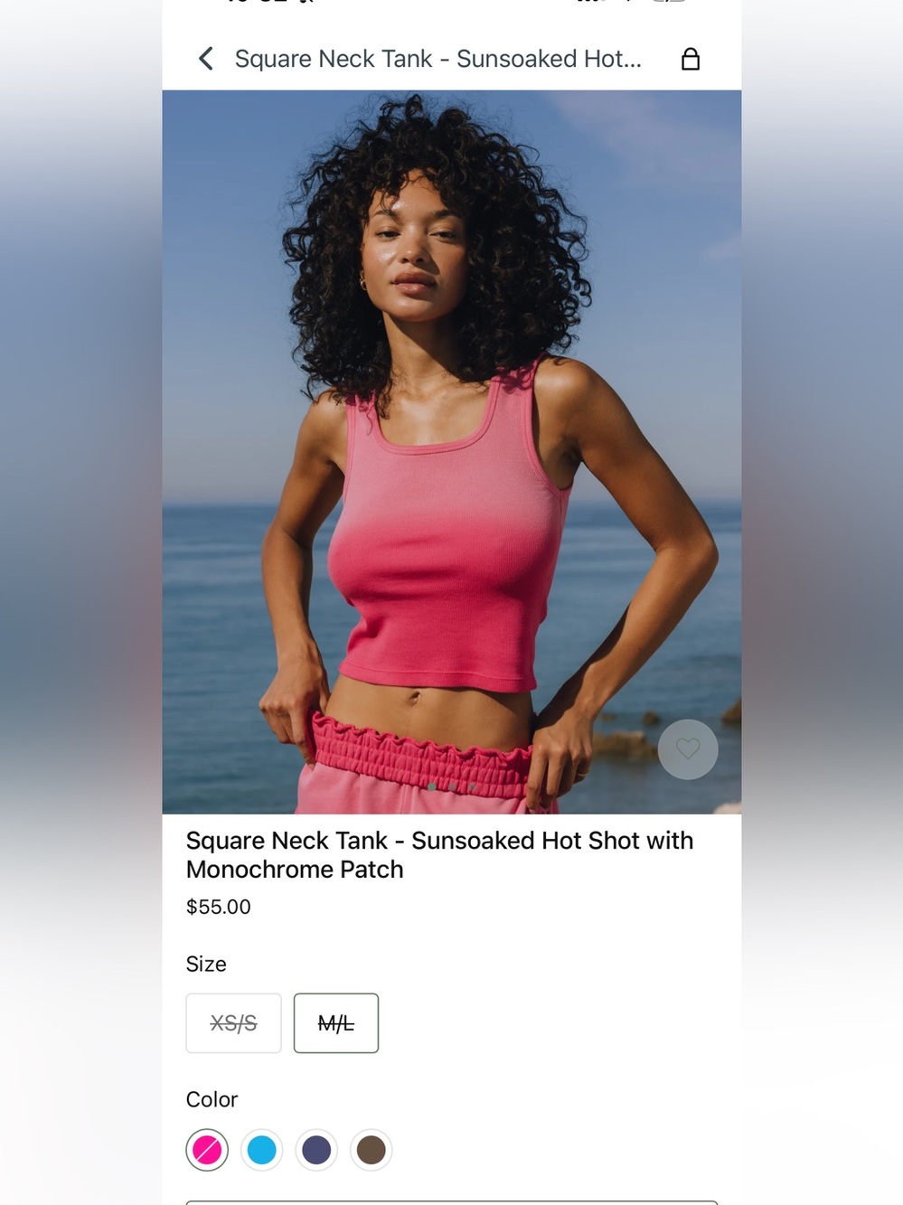 Daily Drills Square Neck Tank - Sunsoaked Hot Shot with
Monochrome Patch